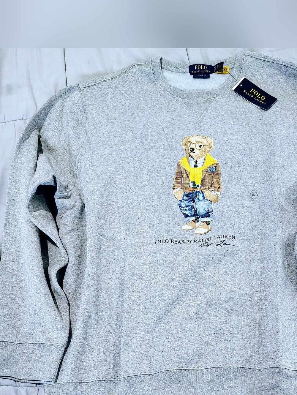 Polo Ralph Lauren Polo Bear Crewneck Sweatshirt Gray XXL Classic Fit NWT